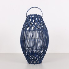 Mylamp Seher Mavi Rattan Mumluk 30X50X60 cm