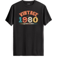 Colermi Echo Vintage Tişört 1980 Tarihli Doğum Günü Hediyesi Bisiklet Yaka  Vintage Tshirt