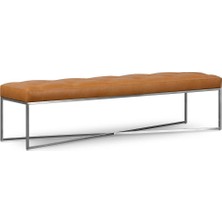 Hitit Dekorasyon Loys Paslanmaz Metal Bench Dikdörtgen