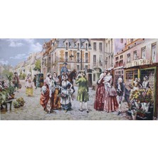 Belıeve Peren Jakarlı Dokuma Goblen Dekoratif   Insanlı Çerçevesiz Pano Tablo 70*140