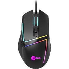 Lecoo MS106 Kablolu 3200DPI 7 Tuşlu Rgb LED Aydınlatmalı Oyuncu Mouse Siyah
