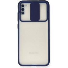 Samsung Galaxy A11 Kılıf Palm Buzlu Kamera Sürgülü Silikon - Lacivert - UST1615-8546