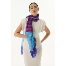 Fenza Scarf Belinda Minimal Desen Lacivert Pamuklu Şal