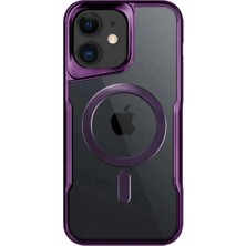 iPhone 12 Kılıf Boyi Magsafe Silikon Kapak - Derin Mor - UST3760-2739