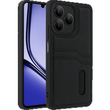 Realme Note 50 4g Kılıf Sara Kartvizitli Deri Kılıf - Siyah - UST5775-9333