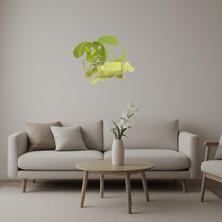 Kemik Tutan Zıplayan Köpek Dekoratif Altın Aynalı Tablo - UST1577-5082