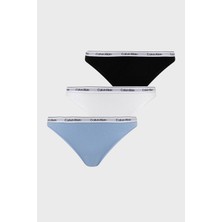 Calvin Klein Logolu Pamuklu Düşük Bel 3 Pack Külot 000QD5207E31T Bayan Külot 000QD5207E 31T