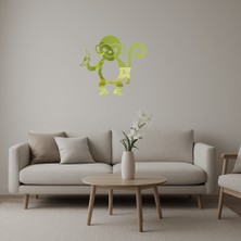 Maymun ve Muz Temalı Dekoratif Altın Aynalı Tablo - UST6447-8288