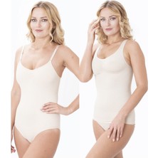 1 Beden Incelten Avantajlı 2li Paket Toparlayıcı Çıtçıtlı ve Atlet Korse Ten Renk