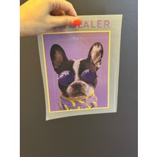 Ütü Ile Yapışan Mor Köpek Transfer Baskı Arma 22X15 cm