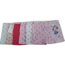 Kız Çocuk Karışık Renkli Desenli Pamuklu Boxer 6 Lı Paket