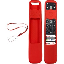 Tlc Android LED Tv Kumanda Uyumlu Silikon Koruma Kılıfı - Kırmızı