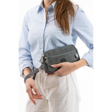 Nemo Bags Unisex Cüzdan, 4 Gözlü, Telefonluk, Orjinal Crinkle Kumaş, Çapraz Askılı Omuz Çantası, 20X12CM