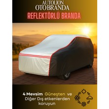 Pontiac Vibe Gt Hb Uyumlu Araba Brandası Gri Siyah  Oto Dış Koruma( Kırmızı Dikişli )