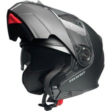 Pilot Road Sv Mat Siyah Çene Açılır Motosiklet Kaskı