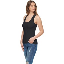 Kadın Siyah Elastan Geniş Askılı 3 Lü Paket Atlet