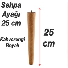 Bohem 25 cm 3 Adet Kahverengi Doğal Ahşap Boyalı Silindir Sehpa Masa Ayağı Mobilya Yedek Parça