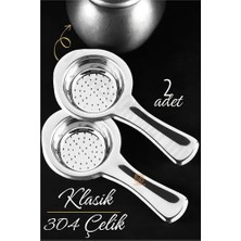 Klasik Çay Süzgeci 304 Paslanmaz Çelik 2 Adet