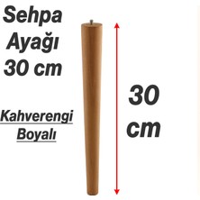 Kahverengi 30 cm 3 Adet Set Doğal Ahşap Boyalı Silindir Sehpa ve Masa Ayağı Mobilya Aksesuar Ayaklar