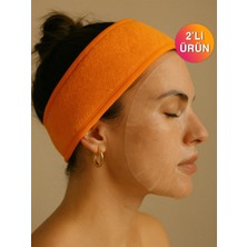 Ender HomeMikrofiber Saç Bandı Oranj 2'Li Makyaj Sporcu Gym Kol Ter Bandı