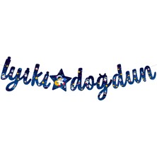 Uzay Temalı Iyiki Doğdun Kaligrafi Banner