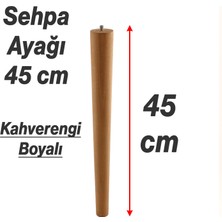 Ahşap Kahverengi 4’lü Set 45 cm Doğal Boyalı Sehpa ve Masa Ayağı Modern Mobilya Ayağı Ayakları