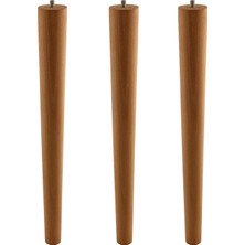Sehpa ve Masa Ayağı 3 Adet 45 cm Kahverengi Boyalı Bohem Ahşap Mobilya Aksesuar Ayakları Silindir