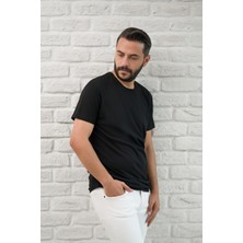 Paul Martin Slimfit Fit Bisiklet Yaka Rayon Kumaş Full Likralı T-Shirt