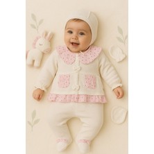 Yeni Doğan&kız Bebek Yelekli Fırfır Detaylı 0-3 Ay 7 Parça Hastane Çıkışı Zıbın Seti