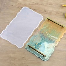 Tahtakale Toptancı Epoksi Silikon Dalgalı Tepsi Kalıbı Küçük Boy 17 x 31 cm Düz Desenli Katı Yapı