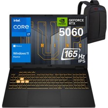 Asus Tuf Gaming F16 FX608JMR-RV075 Intel Core I7-14650HX 64GB 1TB SSD RTX5060 115W 16" FHD+ 165Hz Windows 11 Home Gaming Laptop - Webzone Çanta Wz6