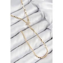 Pirinç Zirkon Taşlı Ezme Zincirli Deniz Yıldızı Model Gold Renk Y Kolye