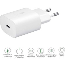 Samsung Galaxy S25 Uyumlu Type-C Ultra Hızlı Şarj Cihazı 22.5W 3.0 Amper (Şarj Başlığı Adaptör)