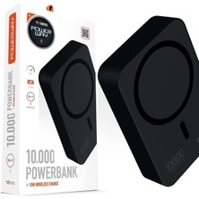 10.000MAH PD15W Magsafe Kablosuz Wireless Taşınabilir Şarj Cihazı Siyah Powerbank TXM10