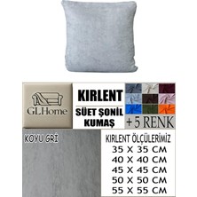 Süet Detaylı Angora Kumaş 4 Adet Kirlent Kılıfı