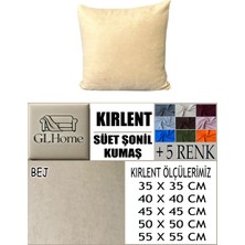 Süet Detaylı Angora Kumaş 4 Adet Kirlent Kılıfı