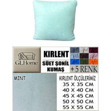 Süet Detaylı Angora Kumaş 4 Adet Kirlent Kılıfı
