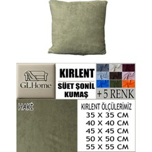 Süet Detaylı Angora Kumaş 4 Adet Kirlent Kılıfı