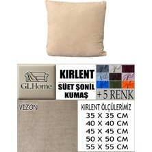 Süet Detaylı Angora Kumaş 4 Adet Kirlent Kılıfı