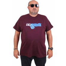 Mocgrande Erkek Büyük Beden Sıfır Yaka Tişört Champion 25180 Murdum