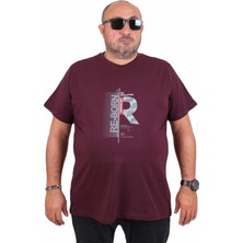 Mocgrande Erkek Büyük Beden Sıfır Yaka Tişört Re-Born 25185 Murdum