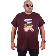 Mocgrande Erkek Büyük Beden Sıfır Yaka Tişört Palm Beach 25188 Murdum