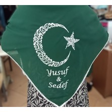 Terzim Ayşenur Isimli Damat Şalı Gelin Şalı Kına Şalı Asker Şalı Asker Yareni Nakış Işlemeli Şifon Kumaş Omuz Örtüsü Kişiye Özel Isimli Kına Eldiveni