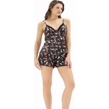 Iç Giyim Moongirl Saten Şortlu Gecelik Takım