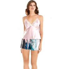 Iç Giyim Moongirl Saten Şortlu Gecelik Takım