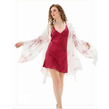 Iç Giyim Moongirl Saten Kısa Ikili Gecelik Takım