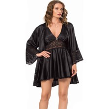 Iç Giyim Moongirl Saten Kısa Ikili Gecelik Takım