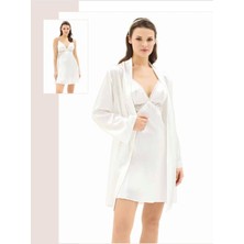 Iç Giyim Moongirl Saten Kısa Ikili Gecelik Takım