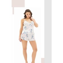 Iç Giyim Moongirl Saten Şortlu Gecelik Takım