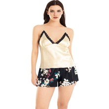 Iç Giyim Moongirl Saten Şortlu Gecelik Takım